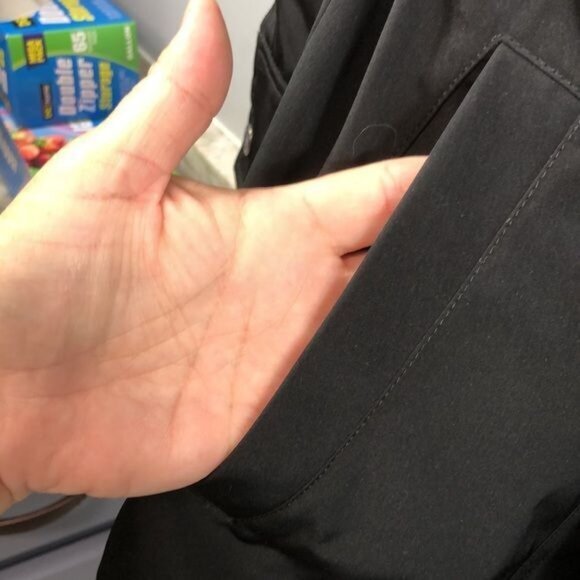 Liz Claiborne jacket all weather black and tan belted zip & button size small - Picture 7 of 12